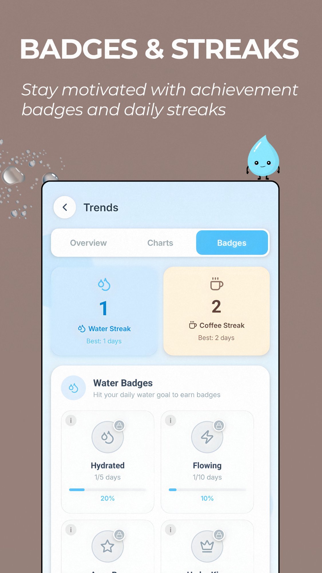 Badges & Streaks screen